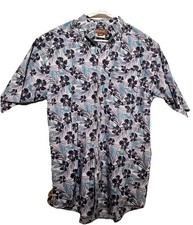 ARIAT MEN  S SHORT SLEEVE CASUAL BUTTON DOWN BLUE FLORAL NWOT