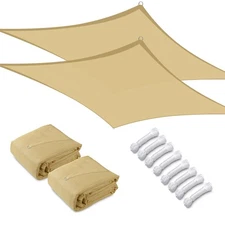 Yescom 19x13 Ft Rectangle HDPE Sun Shade Sail Canopy 97% UV Block 2 Pack