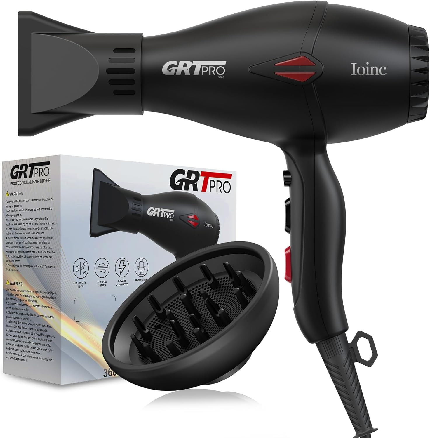 Asciugacapelli Rapido 2400W - Phon Professionale per Tutta la Famiglia