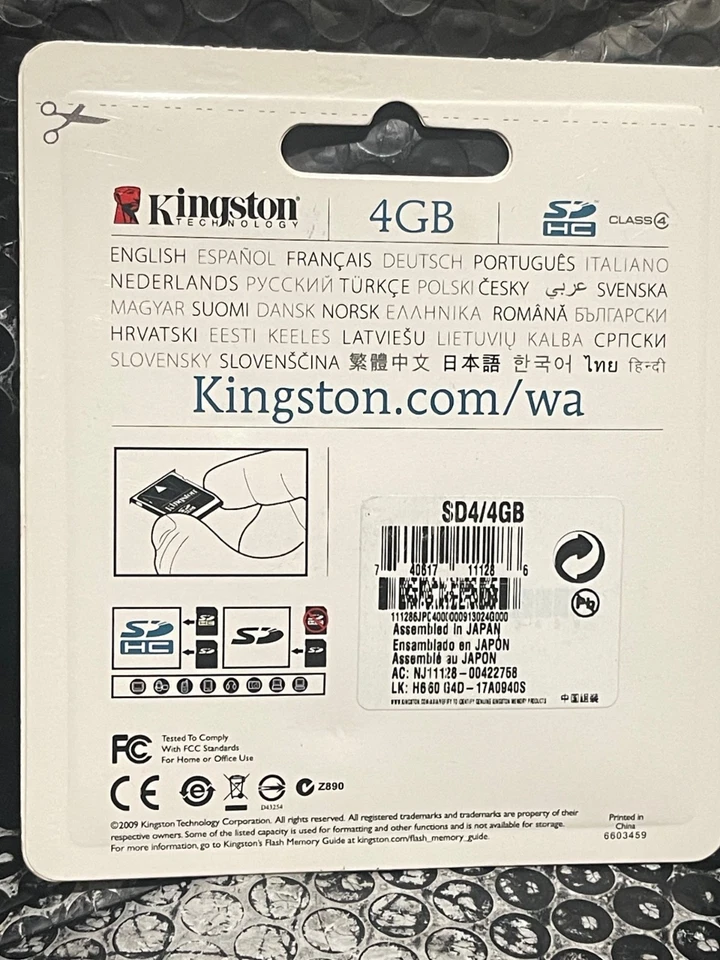 Kingston 4GB SD Memory Card (SD4/4GB) Class 4(R15) - Image 2 of 2