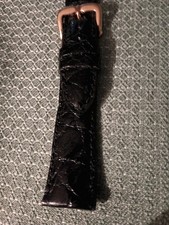 20mm Black Real Crocodile Watch Band Real Crocodile Leather Watch Strap Handmade