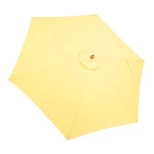 9ft Patio Umbrella Replacement Canopy Market Beach Oxford Top Cover 6 Ribs Beige