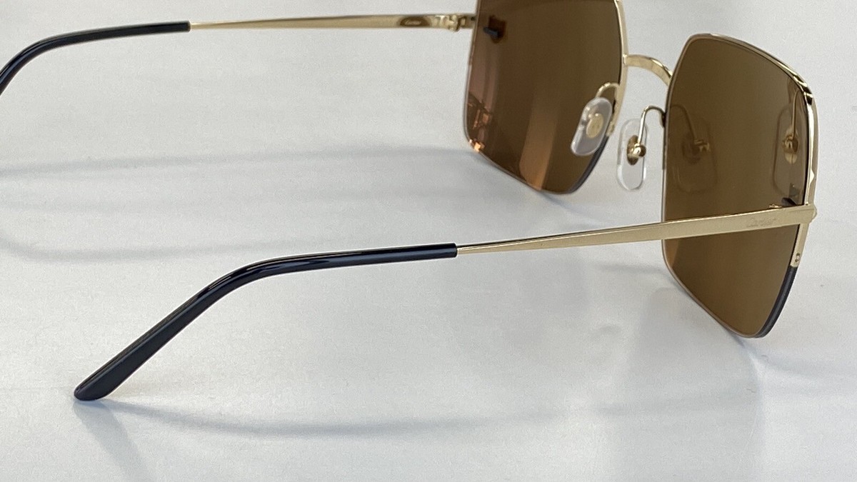 PANTHERE DE CARTIER HALF RIM RECTANGLE SUNGLASSES CT0121S 