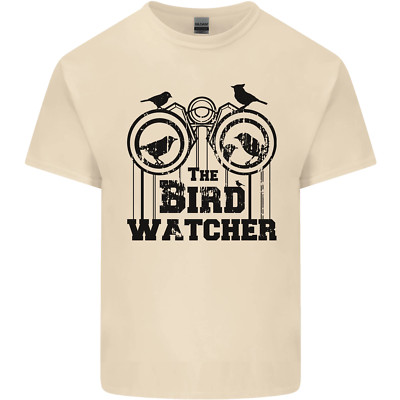 The Vogel Wächter Beobachten Lustig Herren Baumwolle Maglietta T-Shirt