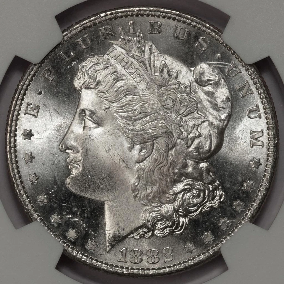 1882 S NGC MS65 Struck In Retained Copper Morgan Dollar Error "Flaming Eagle" - Image 4 of 4