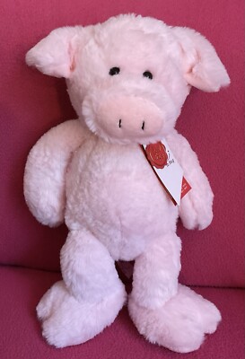 Keel Toys Love To Hug Schwein rosa weiches Plüschtier 10-15 Zoll Etikett