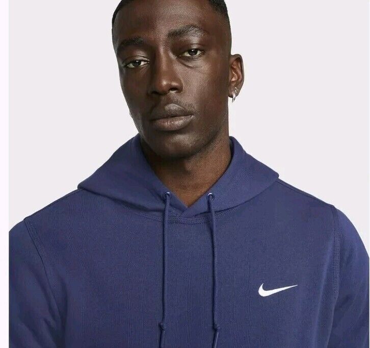 Mens Nike Sportswear Club Fleece Solo Swoosh Hoodie Navy Mens Nike Sportswear Club Fleece Solo Swoosh Hoodie Navy