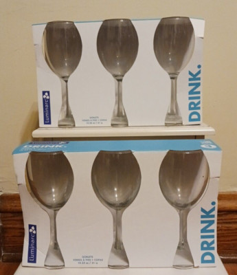 Luminarc Drink 2 Sets Of 3 Glasses - Wine Goblets 10.25 oz 