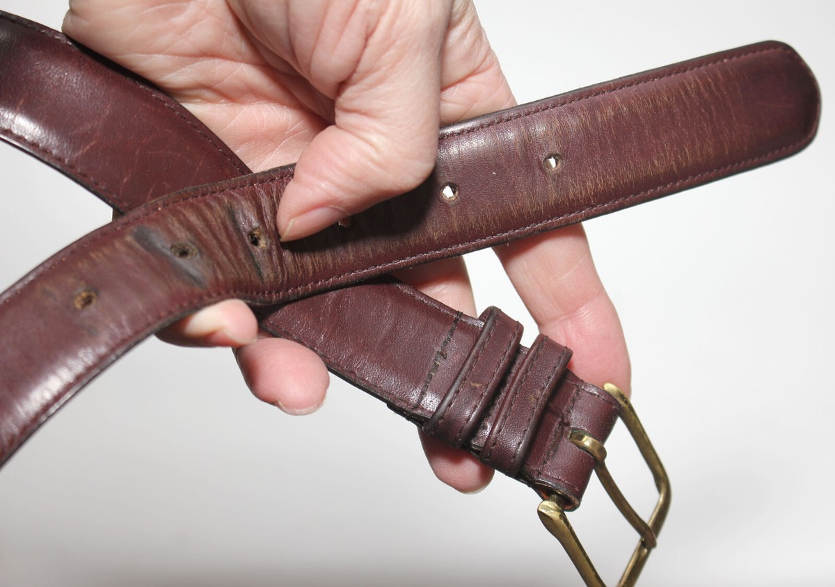 COACH 5800 Burgundy Burnished Cowhide Leather Dress Belt  display picture 2