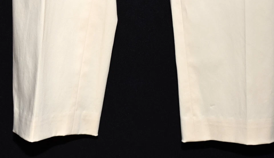 Pantalones elásticos Doncaster de algodón crema frente plano para mujer pierna cónica talla 10 nuevos con etiquetas Foto 3 de 4