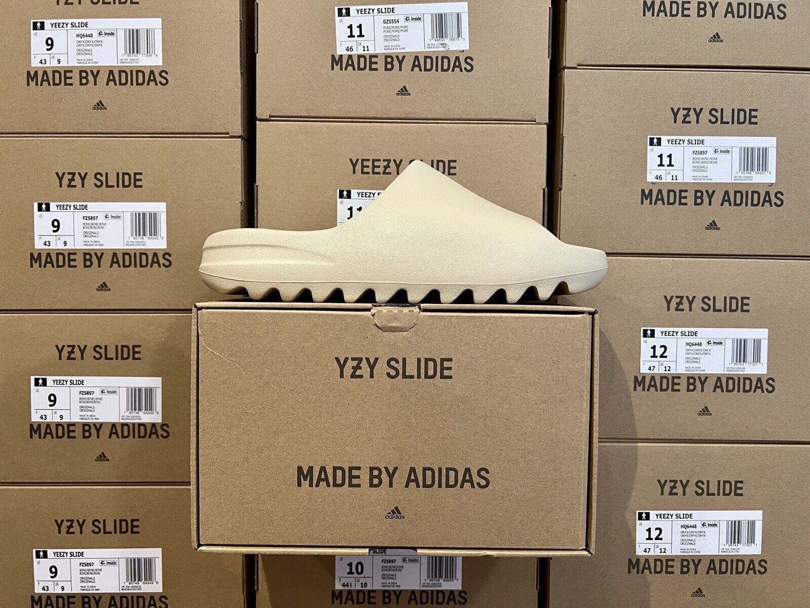 Adidas Yeezy Slide BONE 2022 YZY 100% AUTHENTIC FZ5897 Size 4 - 12