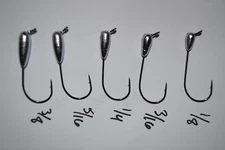 TUBE JIG HEADS  BASS WALLEYE 12 PK 60 DEGREE NEEDLE POINT LURE JIGS HOOKS