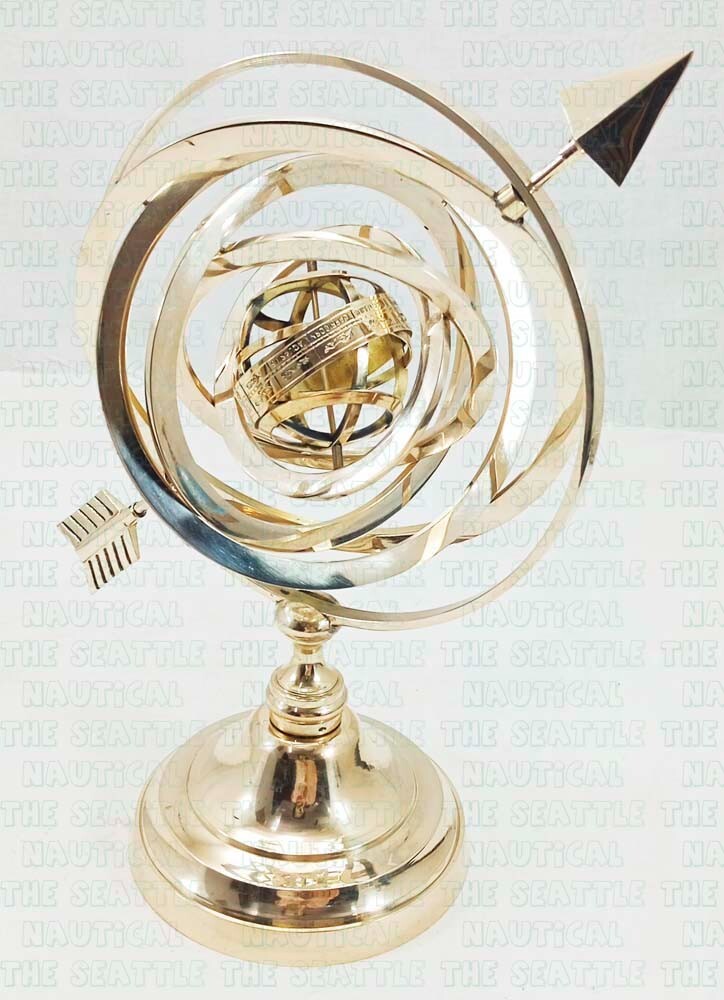 Brass Celestial Globe Armillary Globe Showpiece Brass Armillary Sphere Decor