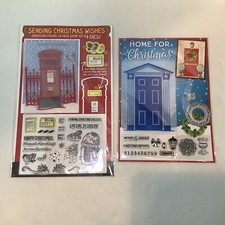 Lot Of 2 Practical Publishing Christmas Themed Embossing Folder-Stamp  Die Set