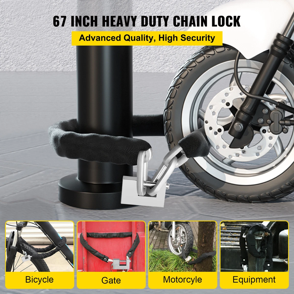 Heavy duty motorcycle chain on sale lock