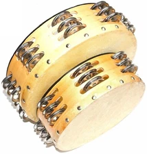 DEURA Triple ROW CONCERT Wooden TAMBOURINES with Head Tambourine