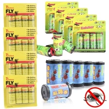 10-16 Roll Super Sticky Fly Trap Ribbon Paper Tape Insect Bug Catcher Fly Killer