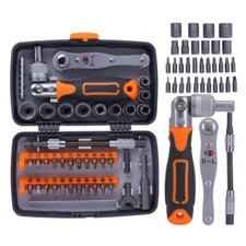 38Pcs Mechanics Tool Set Home Repair Tool Kit 1/4" Drive Ratchet Wrench Socket