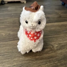 Yes Anime Llama / Alpaca Plush Stuffed Animal W/ Red Bandana And Cowboy Hat