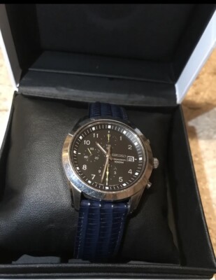 Seiko chronograph 100m 7T92-0KL0 Sapphire Crystal UK