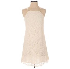 UO Pins and Needles Sleeveless Dress Size S Lace Overlay Cream Ivory Color Mini