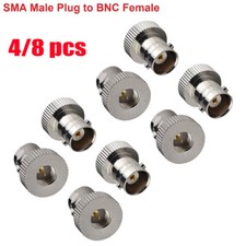 4/8pcs SMA Male Plug to BNC Female Jack RF Coaxial Adapter Connector