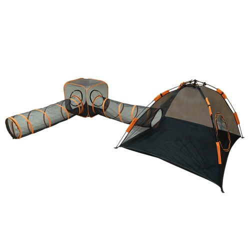 Outdoor Cat Enclosures Pop Up Pet Tent Cat Playpen Portable With Cat Tunnel - Picture 13 of 19