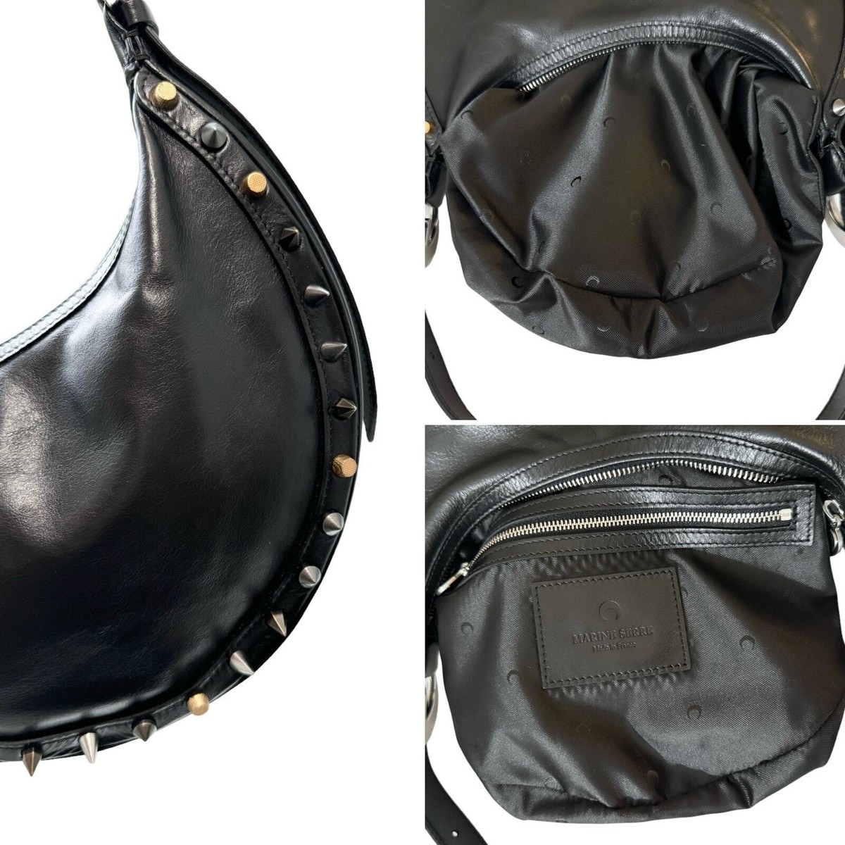MARINE SERRE Stud Eclipse Crescent Moon Shoulder bag | eBay