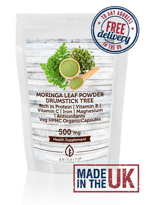 Moringa Blattpulver Gemüse HPMC Bio 500mg Kapseln UK