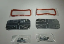 New Pair Billet Aluminum Tappet Engine Side Cover Set for MGA & MGB Union Jack