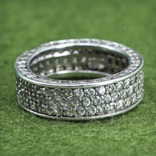 Size 7, vintage Sterling silver engagement ring, 925 band with cluster Cz
