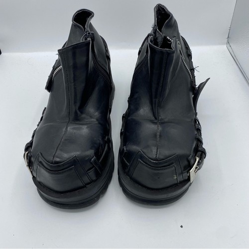 Stivaletto Demonia nero vintage Y2k gotico vegan pelle plateau pirata con lacci - Foto 4 di 9
