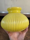 Victorian Ribbed Yellow Milk Glass Lamp Shade Part Chimney Globe Shade Oil Lamp