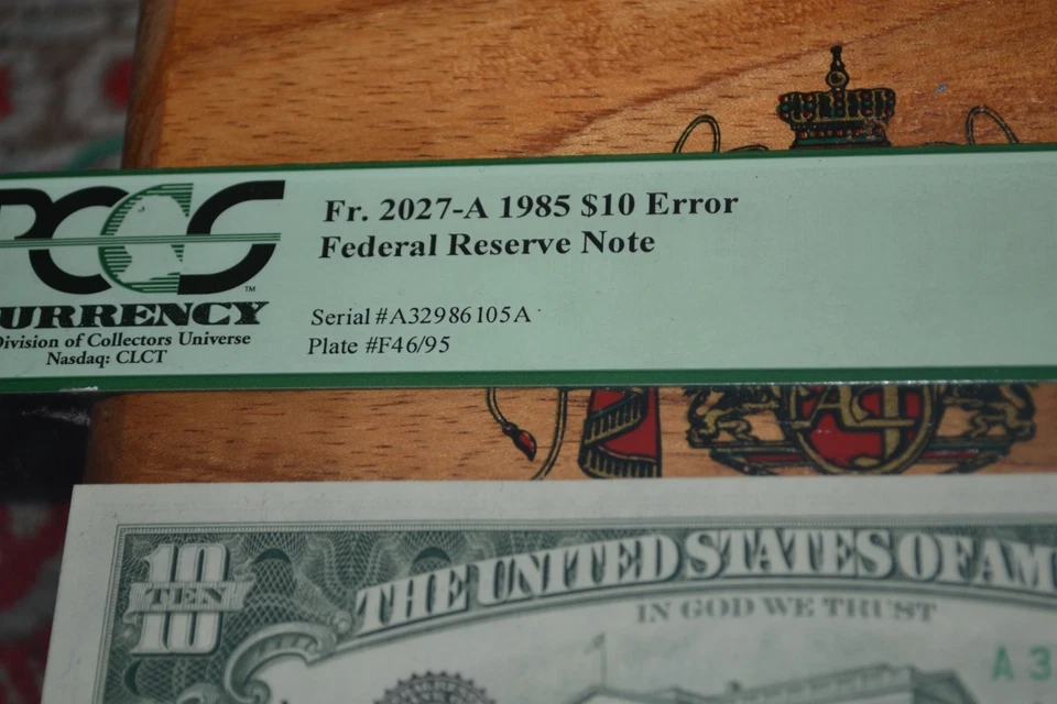 1985 $10 OVERPRINT ON BACK ERROR FEDERAL RESERVE BANKNOTE FR.2027-A PCGS 64PPQ - Image 4 of 4