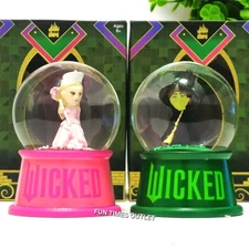 Wicked For Good Movie 2025 Elphaba & Glinda Snow Globes Pair Collectible New 