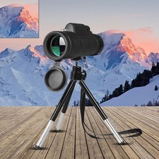 Monocular Telescope Zoom Scope with Compass Phone Clip Tripod for Hiking