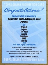 2025 Triple H The Rock John Cena Topps Royalty WWE Super Star Triple Auto /25