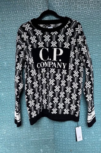 C.P. Company Men's Wool Jacquard Crew Knit in Var.02