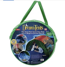 Dream Tents Pop Up Kid's Play Tent, Over the Bed, Dinosaur Island Twin Size