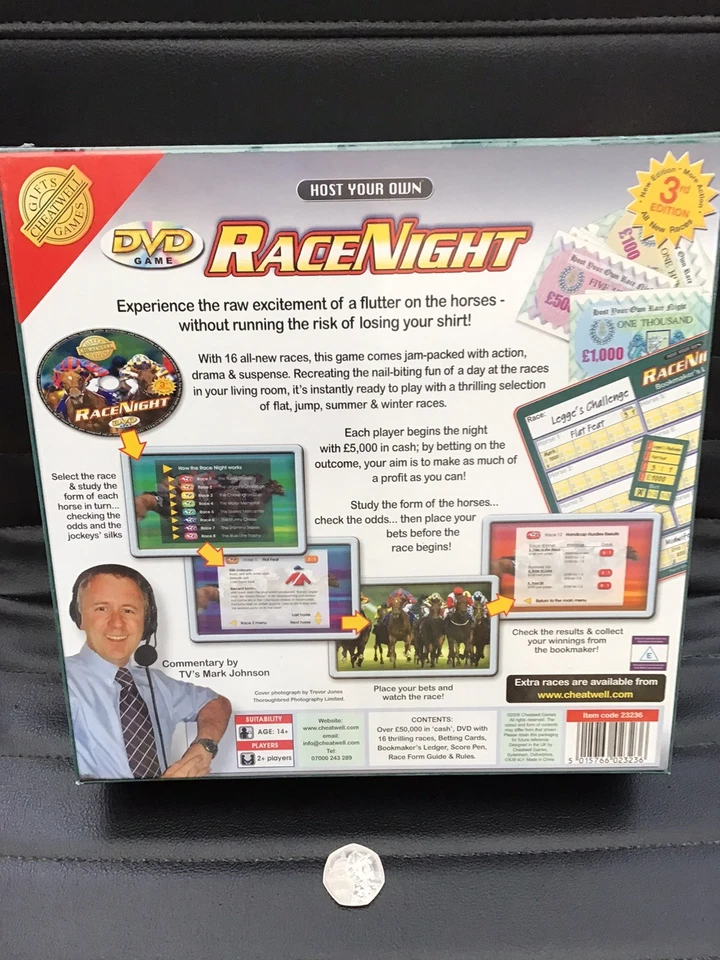 Cheatwell Games Race Night DVD Game New Sealed  - Image 2 of 3