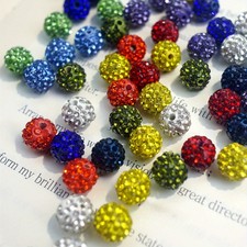 30Pcs mixed color rhinestone beads DIY jewelry making shiny round beads