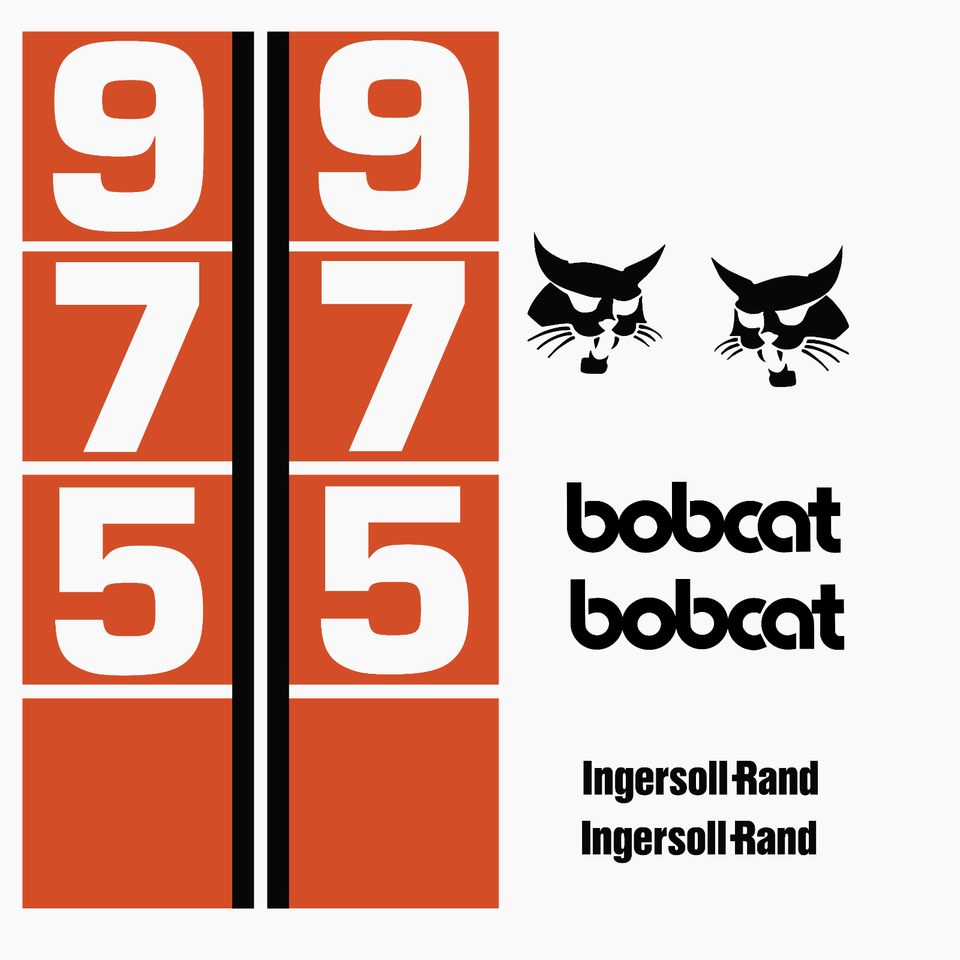Bobcat E32 Decal Kit - Mini Excavator Aftermarket Repro Decal Sticker Kit