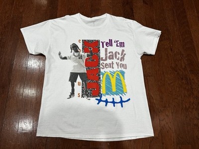 Travis Scott Cactus Jack x McDonald s Collab Hip-Hop Rap T-Shirt Size Large