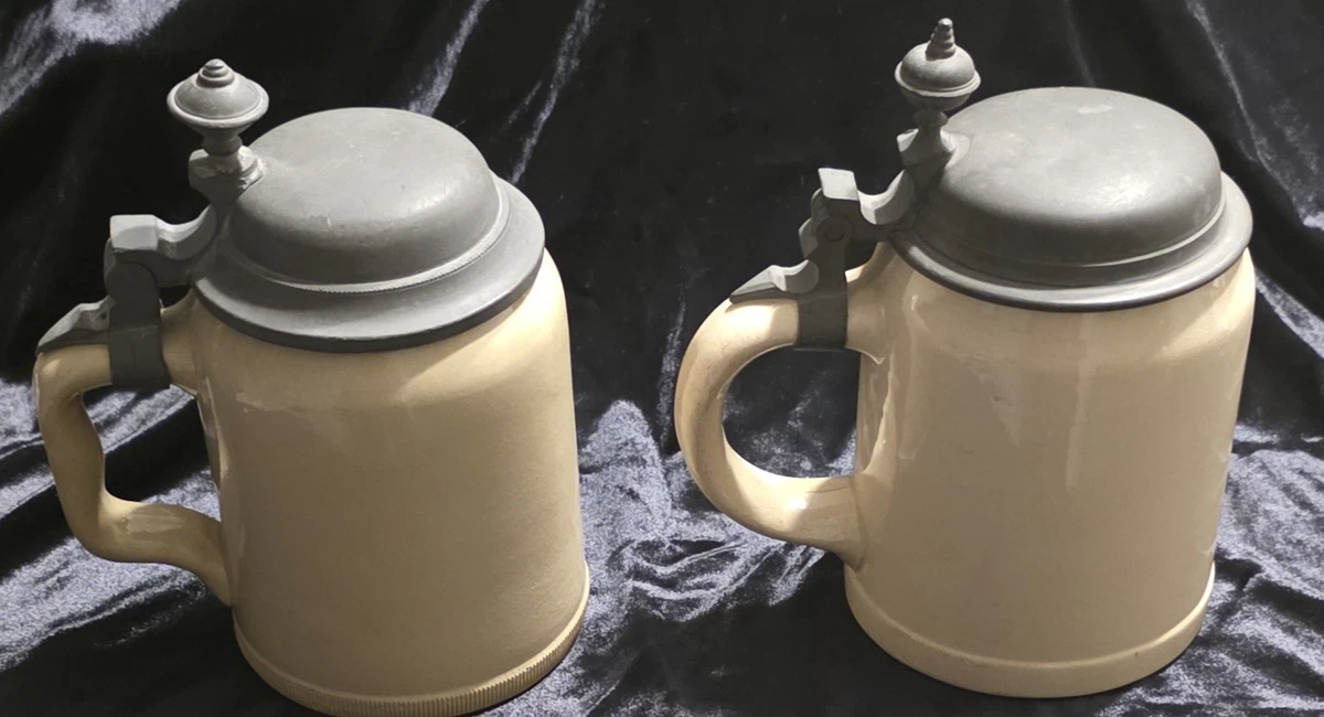 Pichet Carafe Villeroy & Boch Mettlach 1887 – Céramique Beige Avec Couvercle (25 Cm)