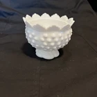 1974 Fenton Hobnail Milk Glass White Round Footed Candle Holder 3.25" Vintage