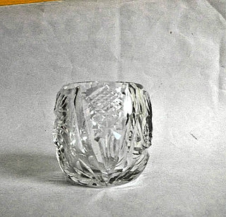 Likörglas antik Schnapsglas Bleiglas runde Form 3 cl 50er alt
