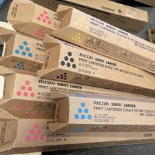 Lot 7 Ricoh Savin Lanier Print Cartridge Set Full Color MP C5501 C9155 LD655C