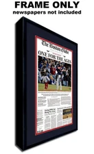 12x22 Newspaper Frame With Navy Blue and Red Double Mat