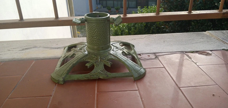 Supporto RITIRO ! Base Antico GHISA REGOLABILE Serbatoio Albero Natale Liberty - Immagine 3 di 4