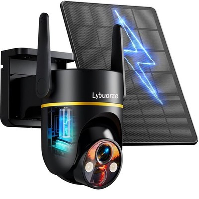 4MP HD Security Camera WiFi 6, AI Human Detection Pan Tilt Camera, Solar & Ba...